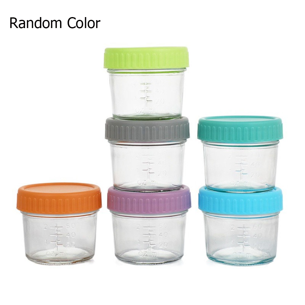 Baby Food Containers Glass - 6pcs Mason Jar Glass Baby Food