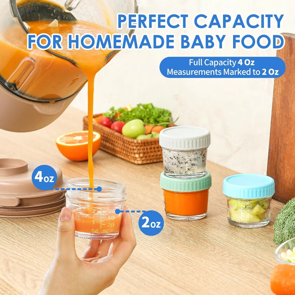 6pcs Mason Jar Glass Baby Food – Baby Food Containers Glass recenzja i cena